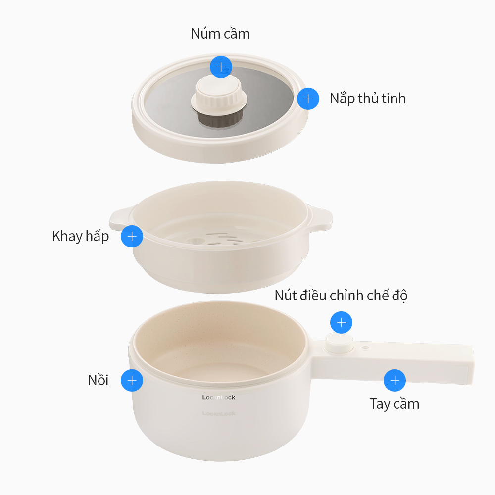 Nồi Điện Đa Năng LocknLock Electric Multi Pot 220V, 50Hz, 600W, 1.5L - Màu Ngà - EJP436IVY, , large image number 4